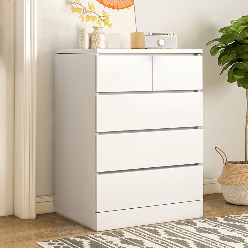 Contemporary Manufactured Wood Accent Chest Rectangle White Accent Chest with Drawer