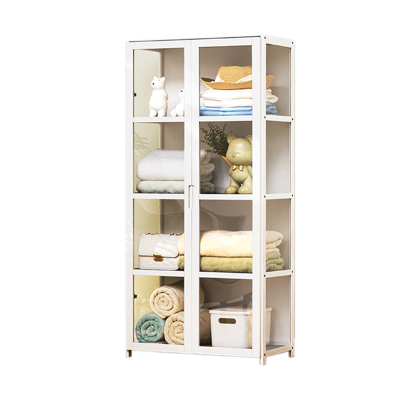 Modern Wood Accent Cabinet, Rectangle Lacquered Storage Cabinet, White