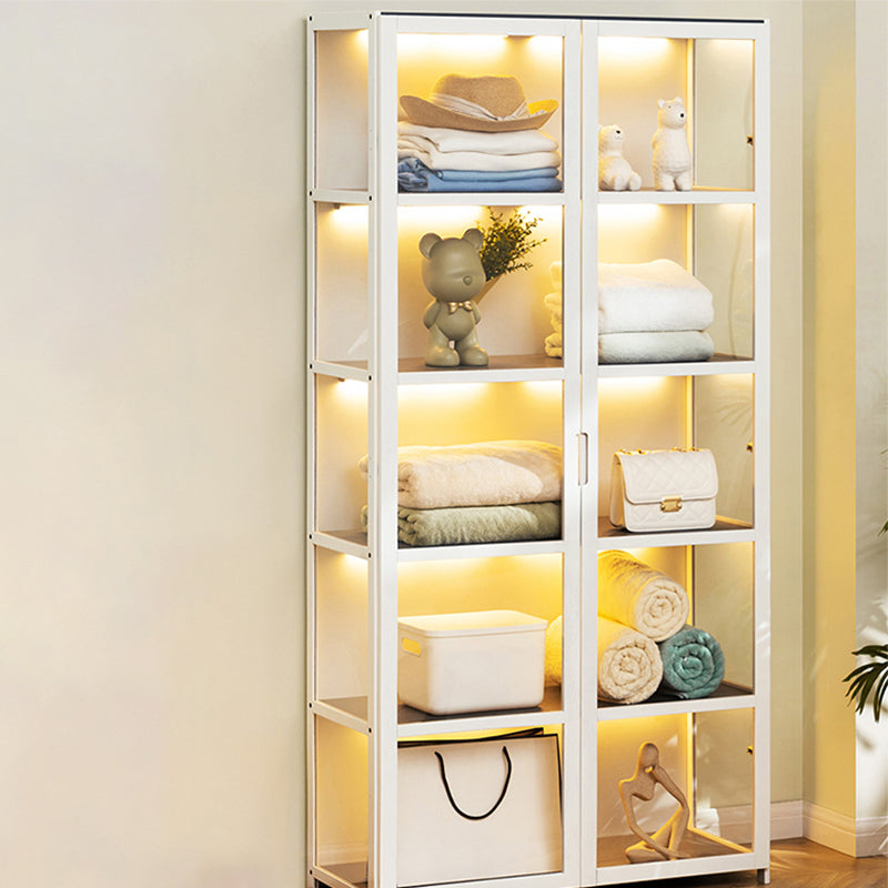 Modern Wood Accent Cabinet, Rectangle Lacquered Storage Cabinet, White