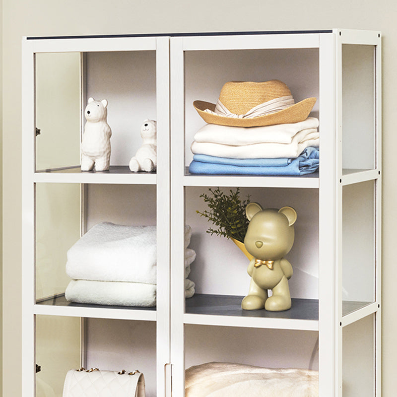 Modern Wood Accent Cabinet, Rectangle Lacquered Storage Cabinet, White