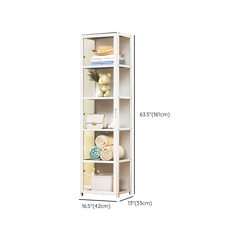 Modern Wood Accent Cabinet, Rectangle Lacquered Storage Cabinet, White