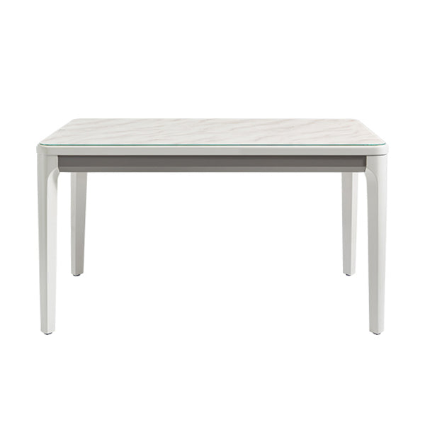 Contemporary Dining Table for Home White Dinette Table with Wooden Frame