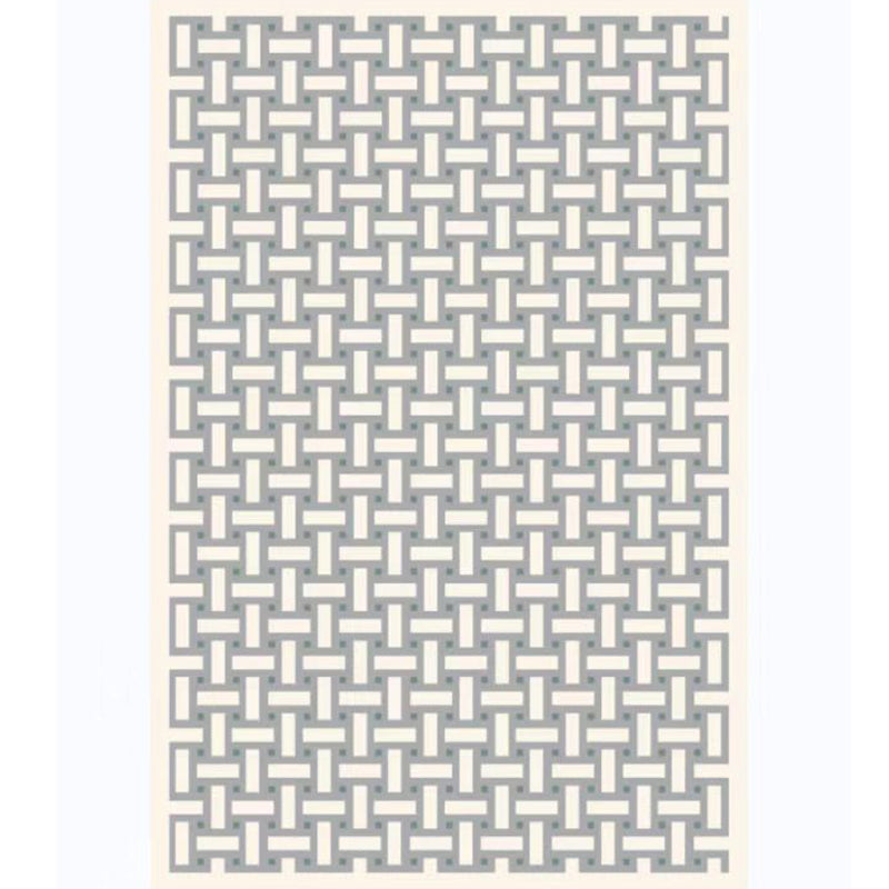Minimalist Tribal Diamond Rug Beige Polyester Area Rug Stain Resistant Rug for Bedroom