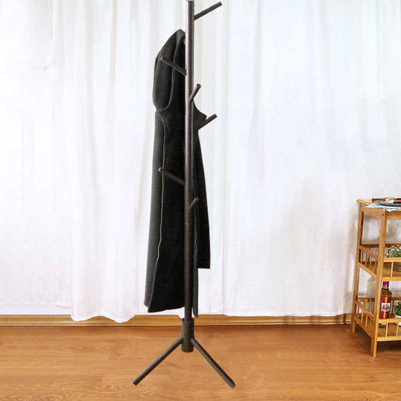 Classic Plain Coat Rack Solid Wood Clothes Hanger for Living Room