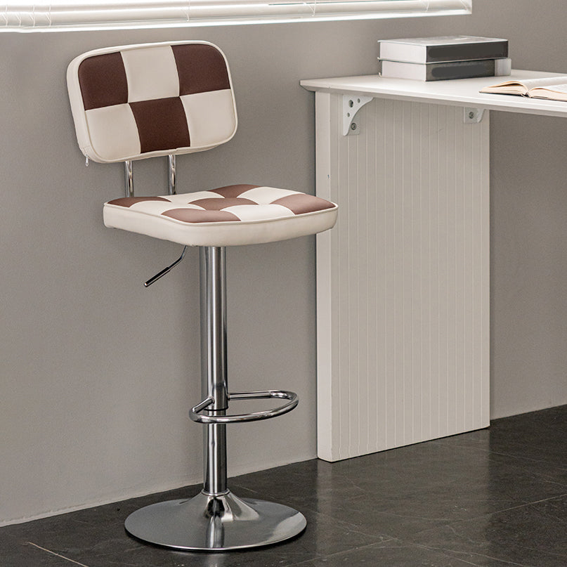 Modern Style Counter Stool Pu Leather Adjustable Height Bar Stool