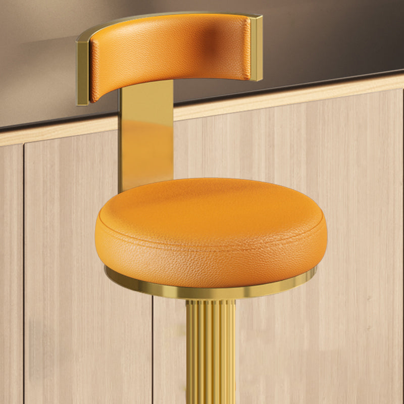 Glam Gold Legs Bar Stools Living Room Upholstered Swivel Stool