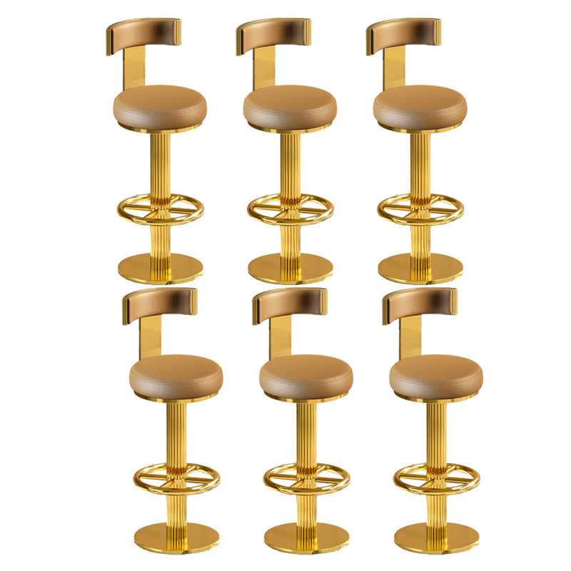 Glam Gold Legs Bar Stools Living Room Upholstered Swivel Stool