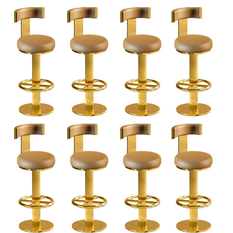 Glam Gold Legs Bar Stools Living Room Upholstered Swivel Stool
