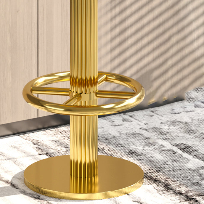 Glam Gold Legs Bar Stools Living Room Upholstered Swivel Stool