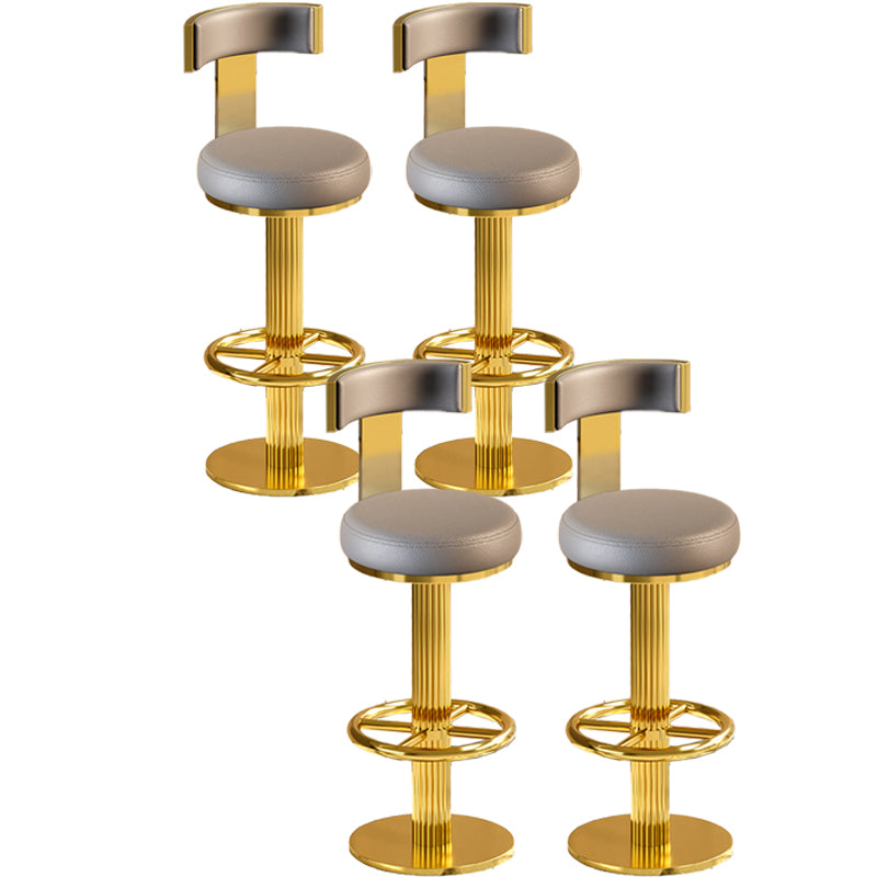 Glam Gold Legs Bar Stools Living Room Upholstered Swivel Stool