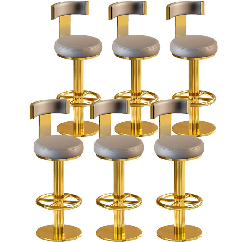 Glam Gold Legs Bar Stools Living Room Upholstered Swivel Stool