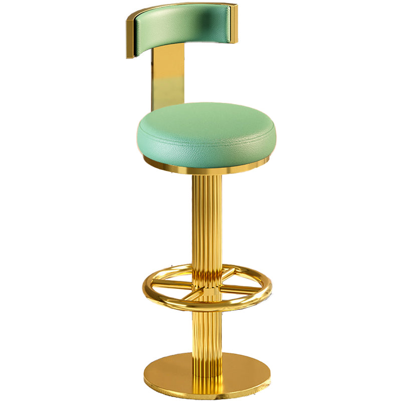 Glam Gold Legs Bar Stools Living Room Upholstered Swivel Stool