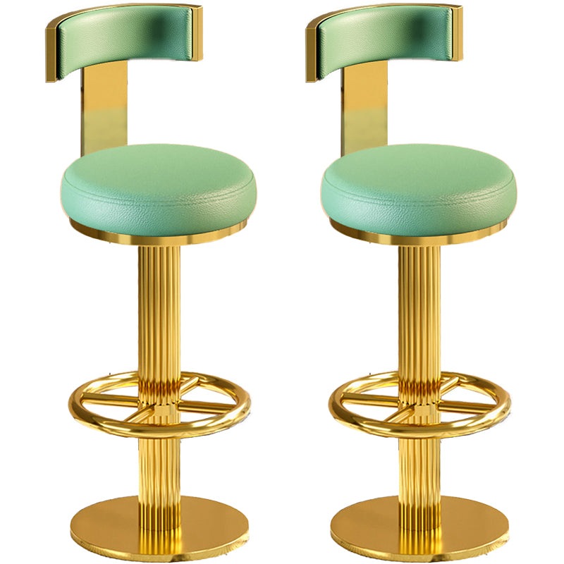 Glam Gold Legs Bar Stools Living Room Upholstered Swivel Stool