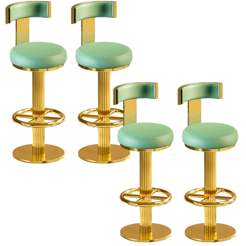 Glam Gold Legs Bar Stools Living Room Upholstered Swivel Stool