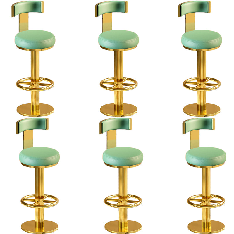 Glam Gold Legs Bar Stools Living Room Upholstered Swivel Stool