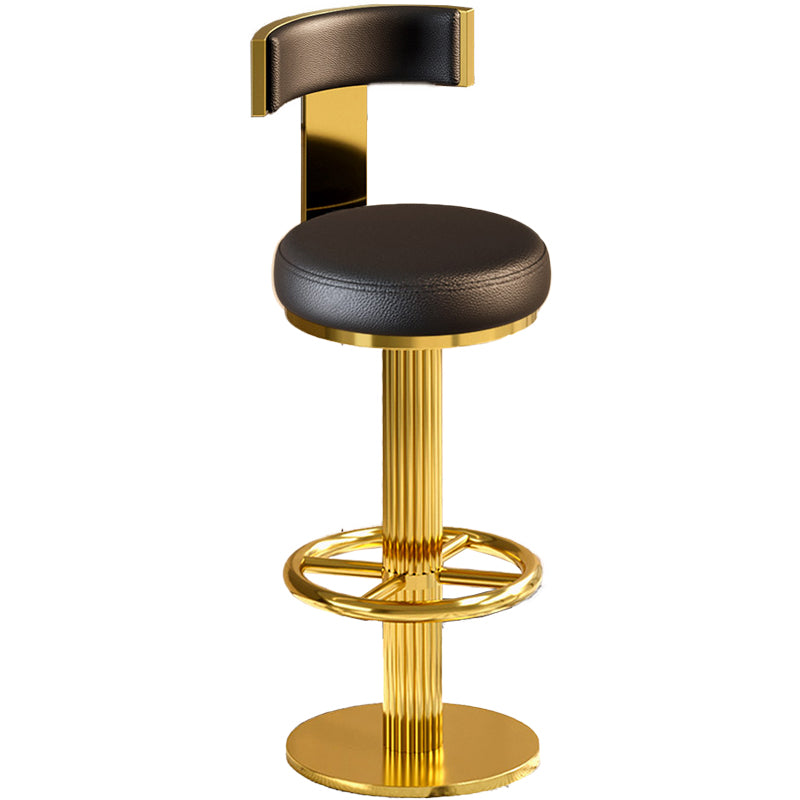 Glam Gold Legs Bar Stools Living Room Upholstered Swivel Stool