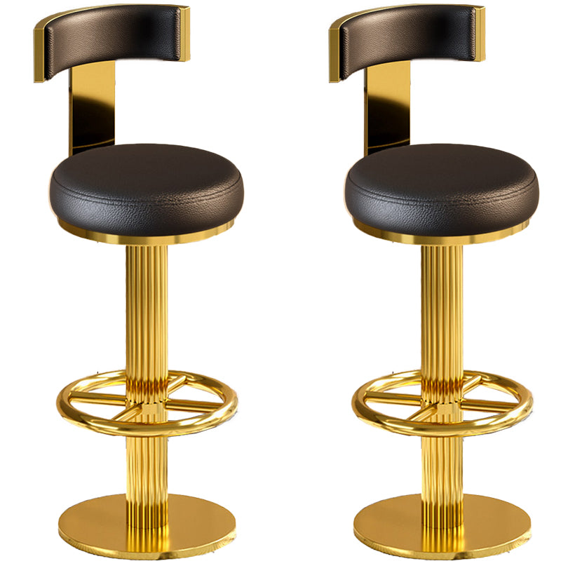 Glam Gold Legs Bar Stools Living Room Upholstered Swivel Stool