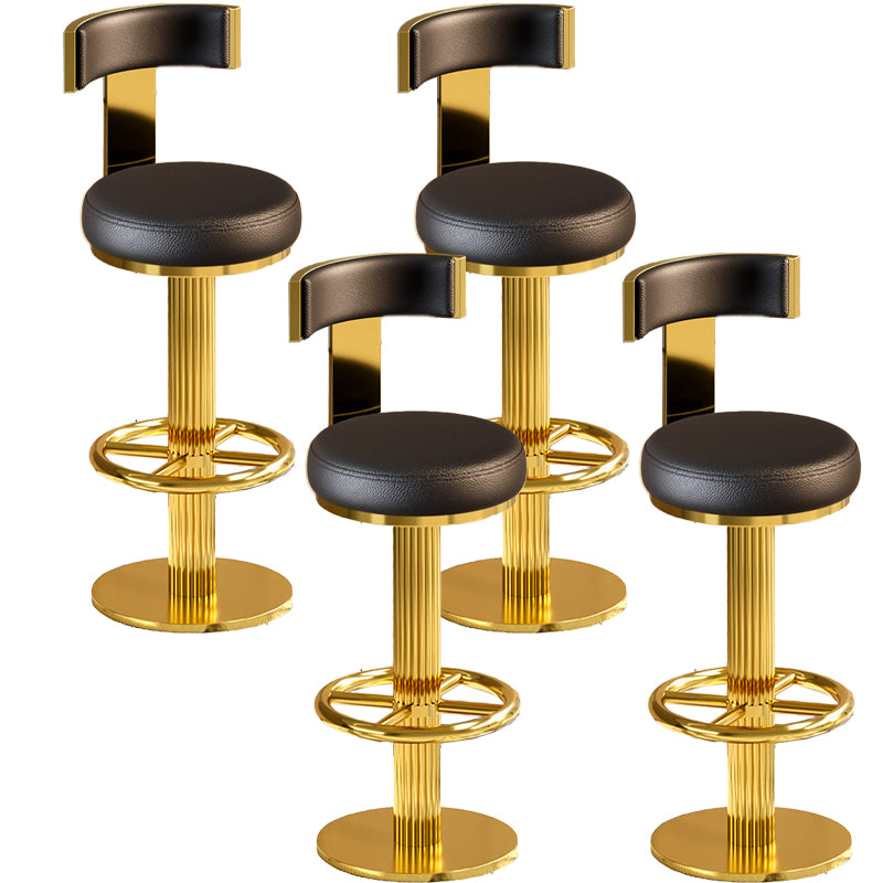 Glam Gold Legs Bar Stools Living Room Upholstered Swivel Stool