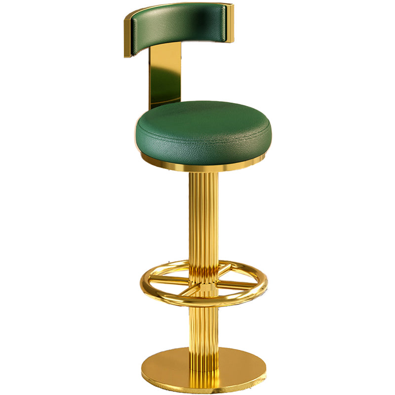 Glam Gold Legs Bar Stools Living Room Upholstered Swivel Stool