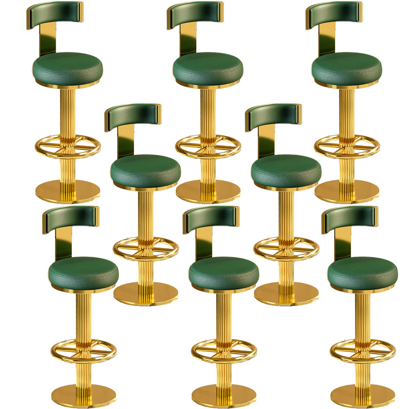 Glam Gold Legs Bar Stools Living Room Upholstered Swivel Stool