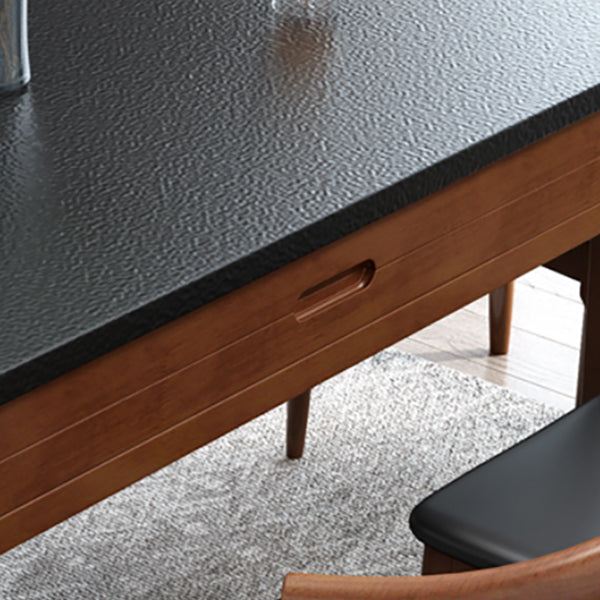 Modern Stone Scalable Dining Table Solid Wood Leg for Dining Room