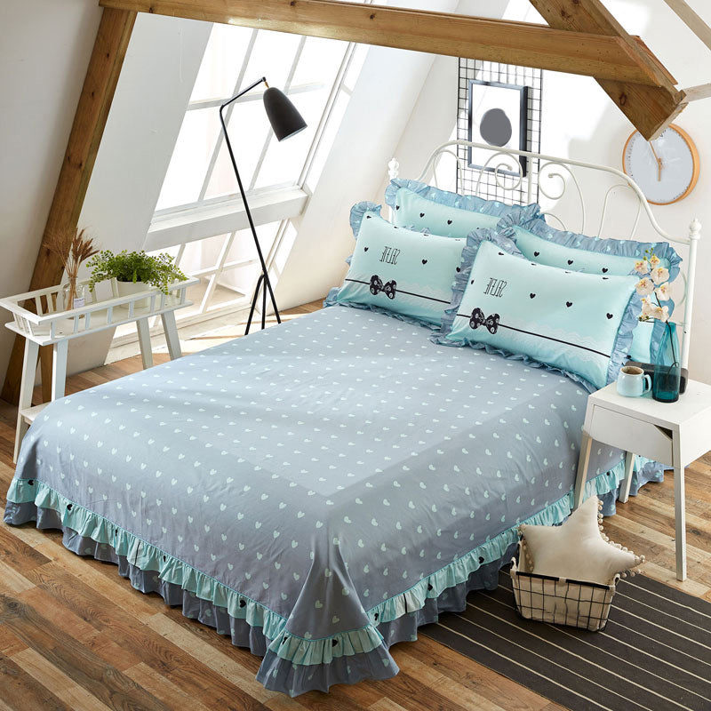 Sheet Sets Cotton Floral Printed Wrinkle Resistant Breathable Ultra Soft Bed Sheet Set