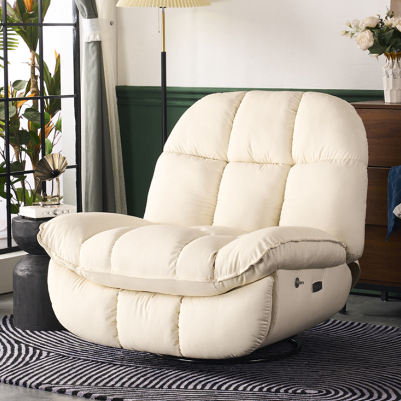 Contemporary Wing Chair Recliner Metal Solid Color Swivel Rocker Indoor