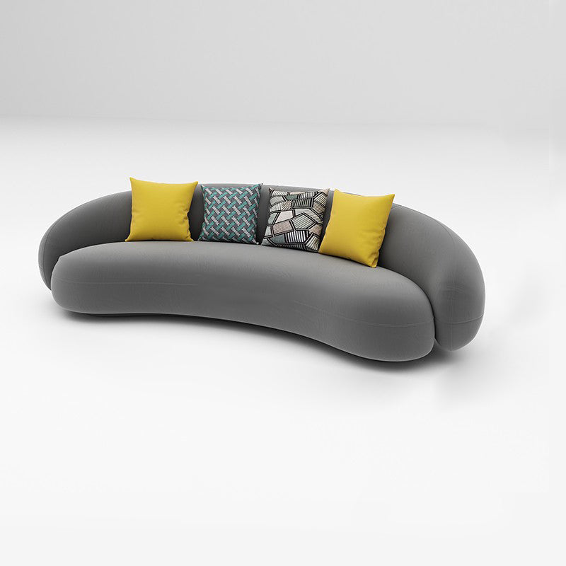Scandinavian 24.8" H Solid Color Velvet Slope Arm Sofa For Living Room