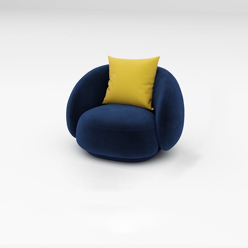 Scandinavian 24.8" H Solid Color Velvet Slope Arm Sofa For Living Room