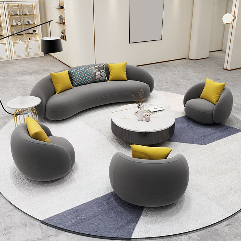 Scandinavian 24.8" H Solid Color Velvet Slope Arm Sofa For Living Room