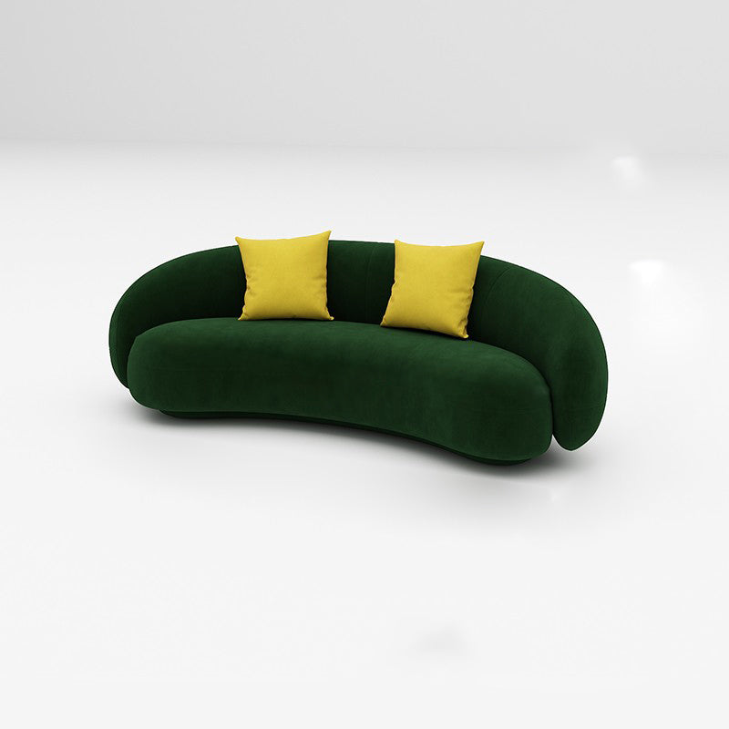 Scandinavian 24.8" H Solid Color Velvet Slope Arm Sofa For Living Room