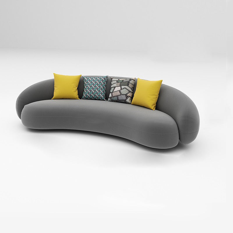 Scandinavian 24.8" H Solid Color Velvet Slope Arm Sofa For Living Room