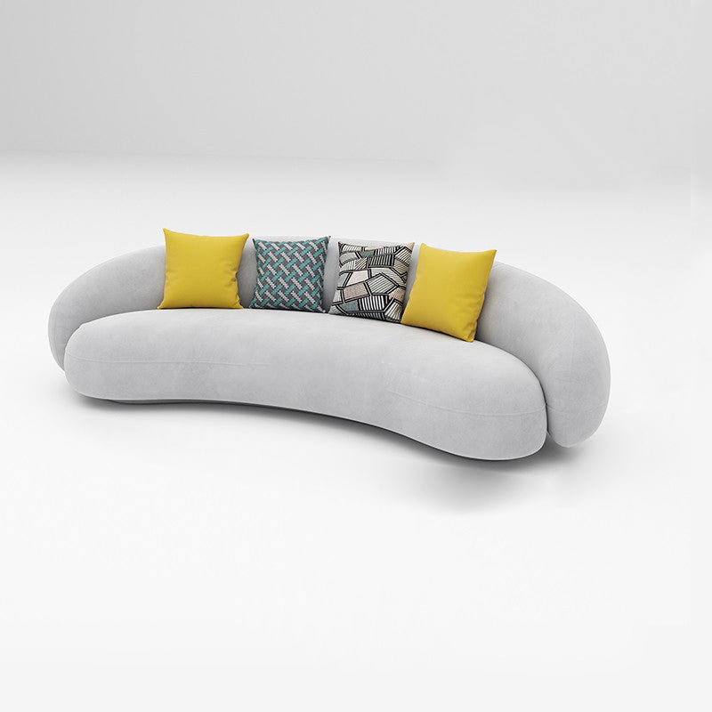 Scandinavian 24.8" H Solid Color Velvet Slope Arm Sofa For Living Room