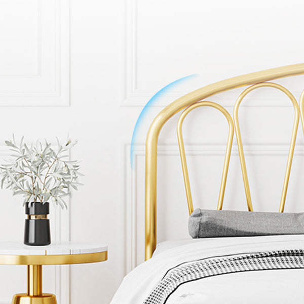 Open Frame Metal Bed Frame Contemporary Wire-Grid Iron Bed with Headboard