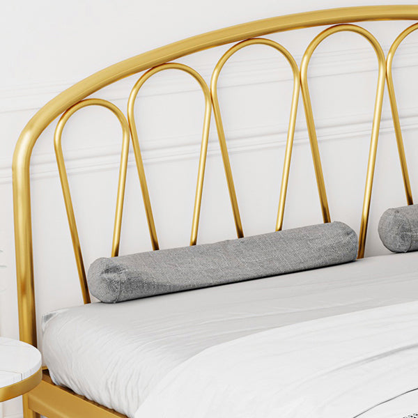 Open Frame Metal Bed Frame Contemporary Wire-Grid Iron Bed with Headboard