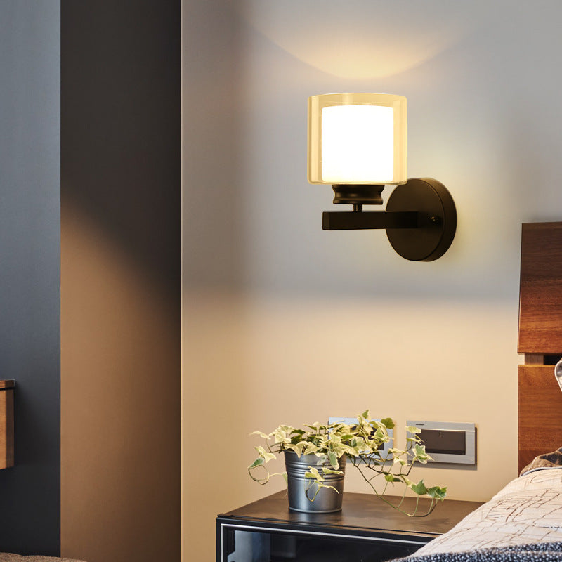 Cylinder Wall Lighting Modern Metal 1 Light Wall Sconces for Bedroom