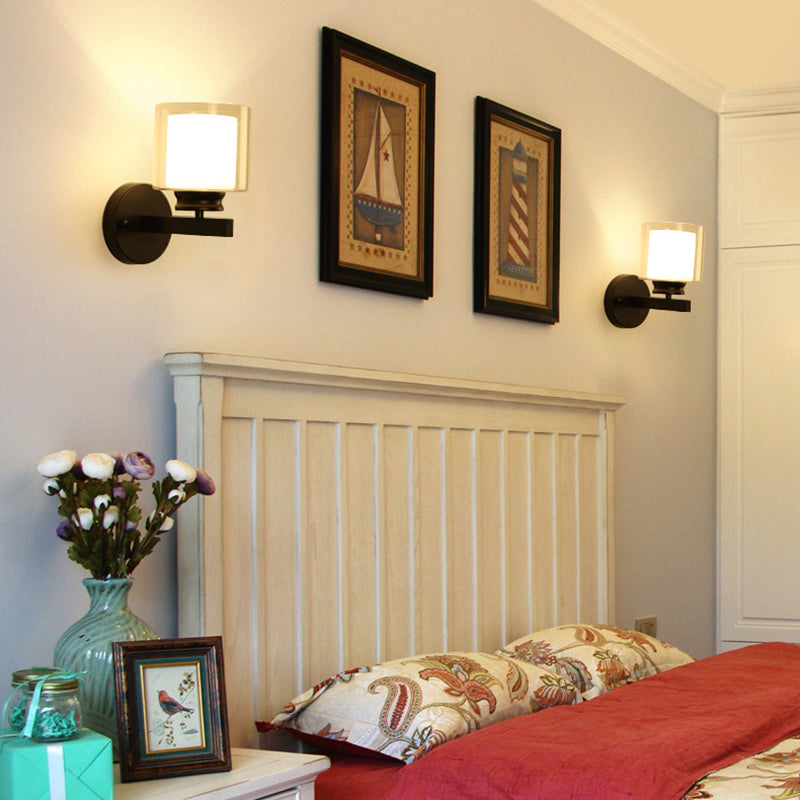 Cylinder Wall Lighting Modern Metal 1 Light Wall Sconces for Bedroom
