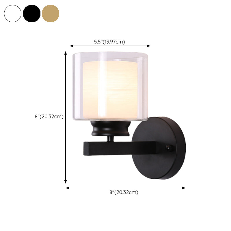 Cylinder Wall Lighting Modern Metal 1 Light Wall Sconces for Bedroom