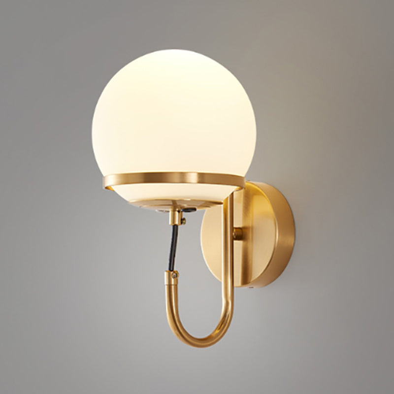 Global Wall Lighting Modern Glass 1 Light Rustic Wall Sconces in Gold