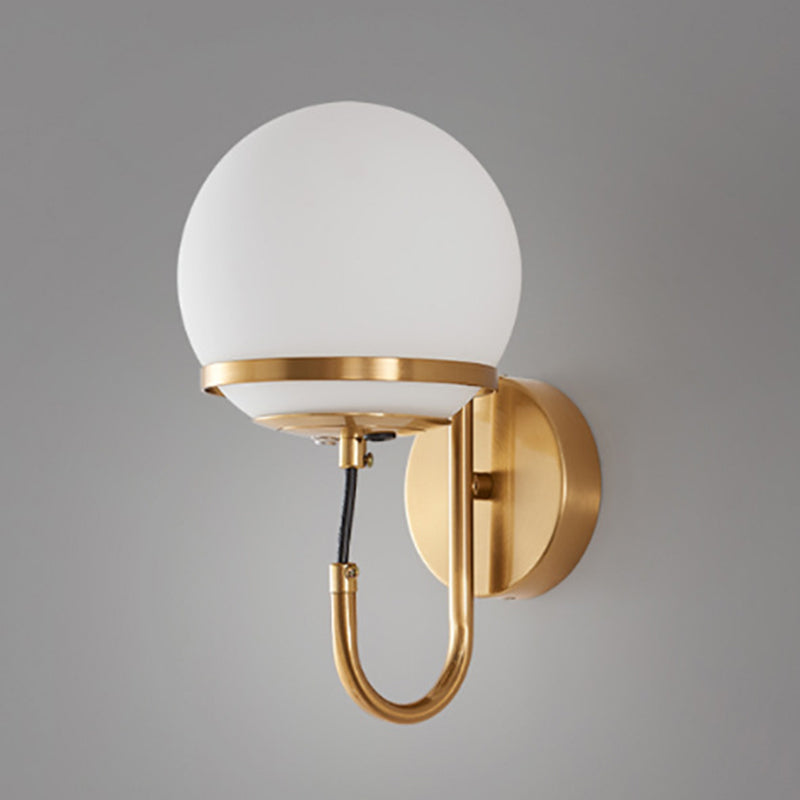 Global Wall Lighting Modern Glass 1 Light Rustic Wall Sconces in Gold