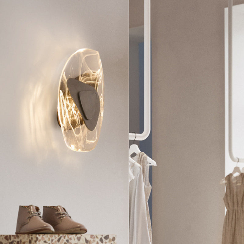 Glass Geometric Wall Mount Lamp Simple 1 Light Wall Mounted Light Fixture