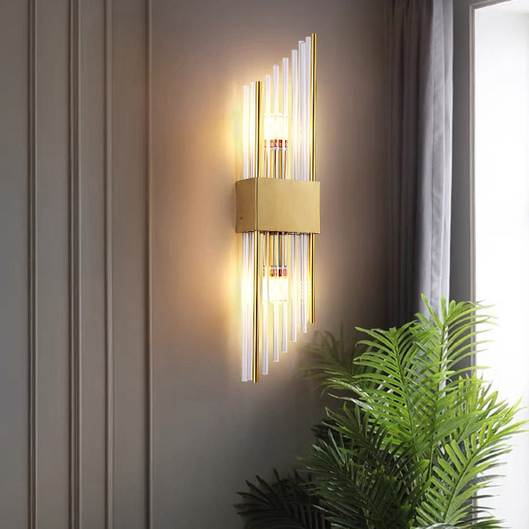 Geometric Wall Lighting Modern Crystal 2 Lights Wall Sconces