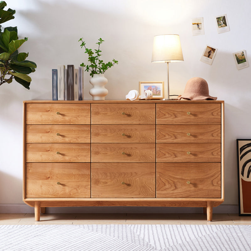 Wooden Storage Chest Dresser Horizontal Storage Chest with Drawers