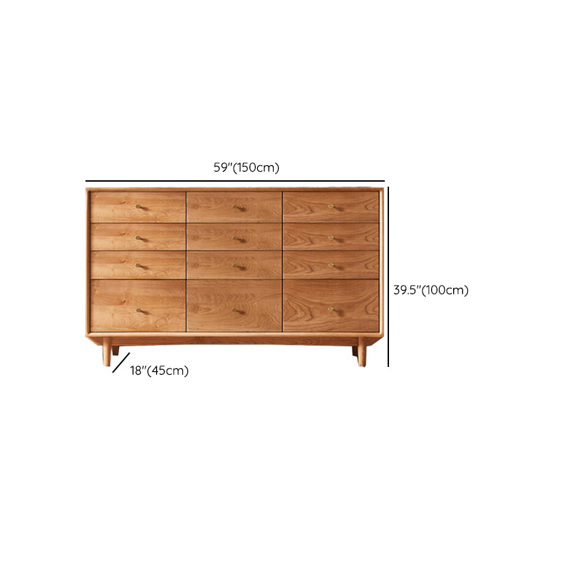 Wooden Storage Chest Dresser Horizontal Storage Chest with Drawers
