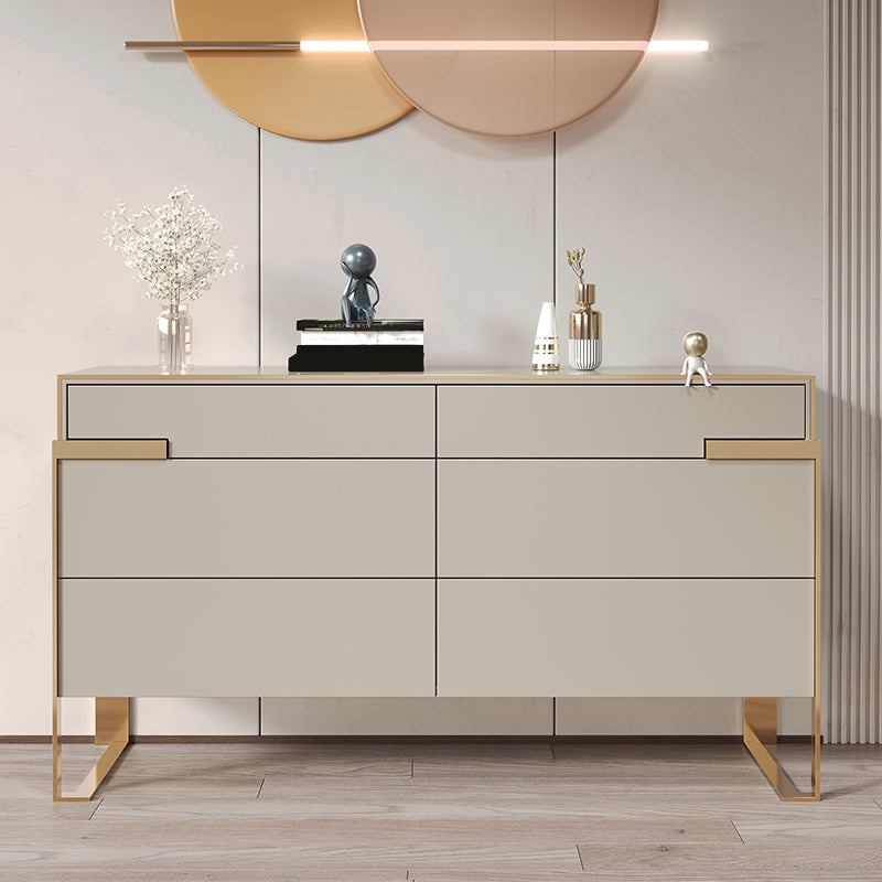 Glam Storage Chest Wooden Storage Chest Dresser with 6 Drawers