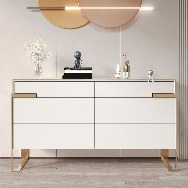 Glam Storage Chest Wooden Storage Chest Dresser with 6 Drawers