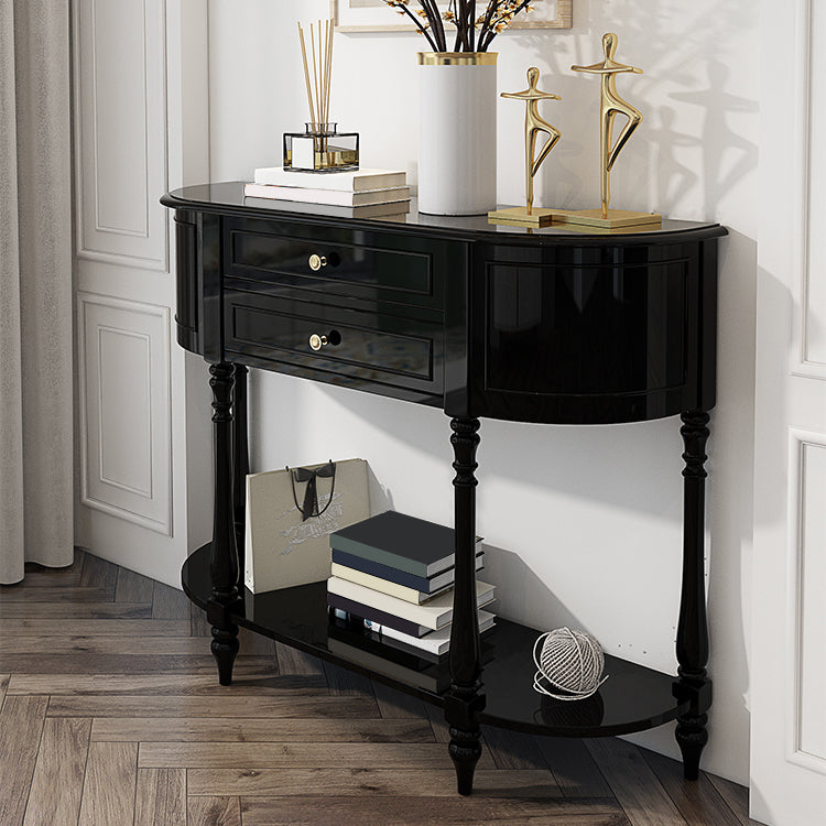 Mid Century Modern Wood Console Table Half Moon End Table for Hall