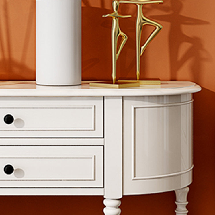 Mid Century Modern Wood Console Table Half Moon End Table for Hall
