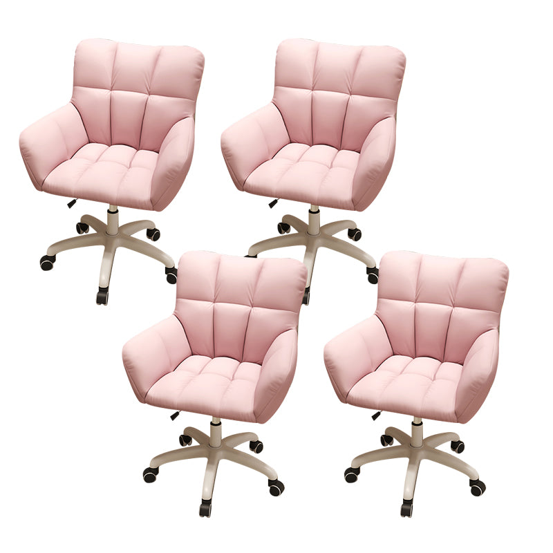 Modern Armless Office Chair No Distressing Ergonomic Slide Chair with Wheels