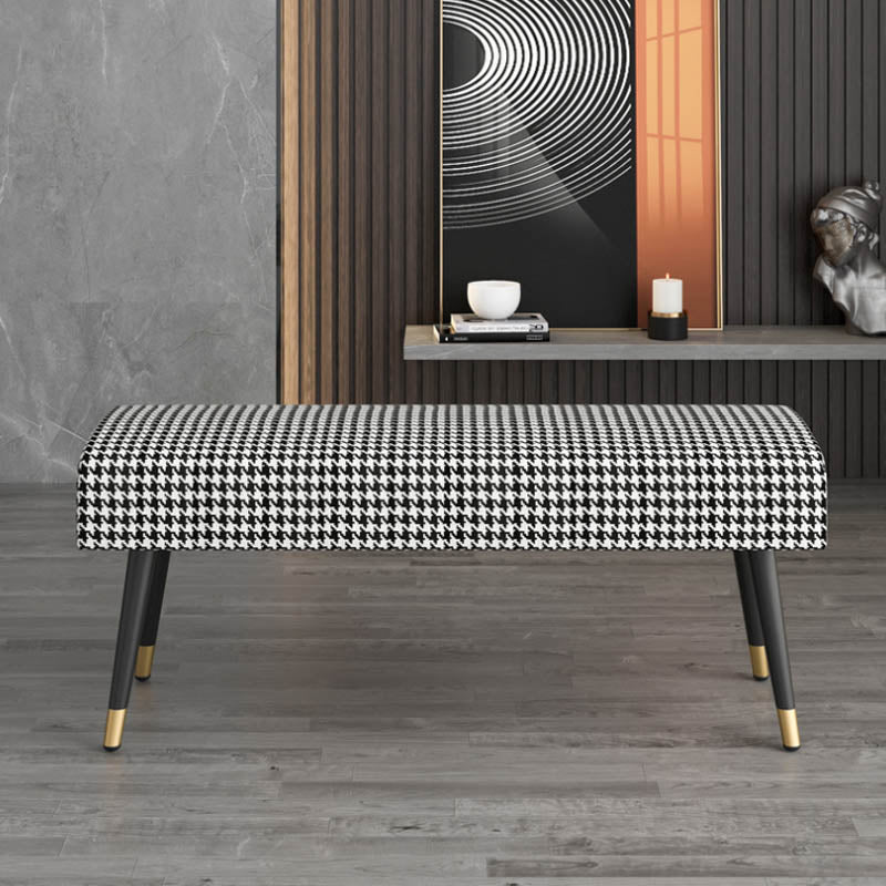 Glam Rectangle Seating Bench Cushioned Entryway and Bedroom Bench